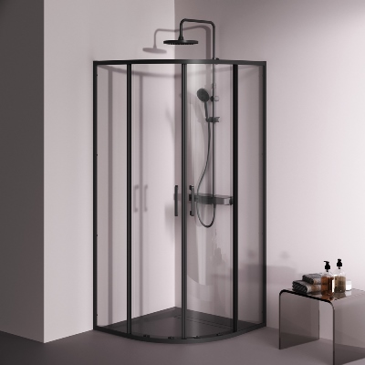Душевое ограждение без поддона 90x90 AM.PM Above W9XG-401-9090-BT профиль черный