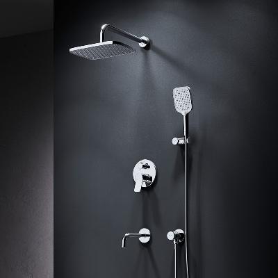 Встраиваемая душевая система AM.PM X-Joy FB85A3RH40 хром: тропический верхний душ, излив с душевой лейкой