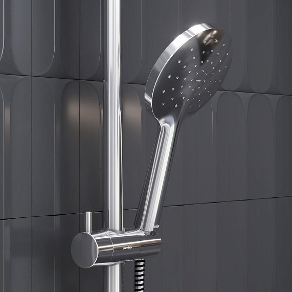 Душевая система Damixa Jupiter 977810000 стойка с тропическим душем, термостатом, смесителем, изливом, хром-3