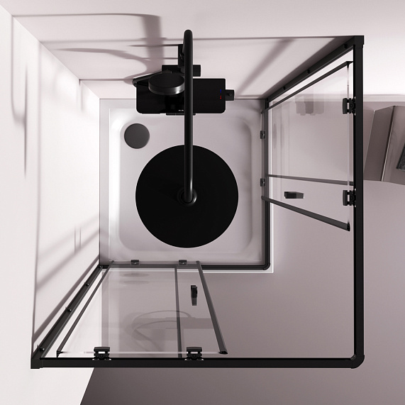 Душевое ограждение без поддона 90x90 AM.PM Above W9XG-403-9090-BT профиль черный-5