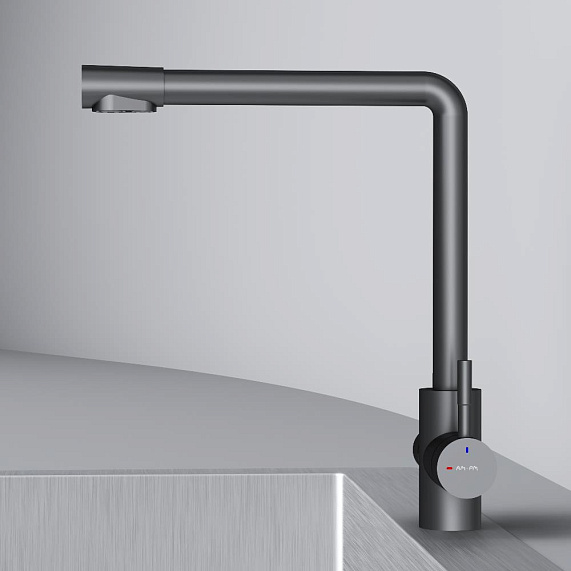Смеситель для кухни AM.PM X-Joy S F85B05722 высокий, с каналом питьевой воды, черный-6