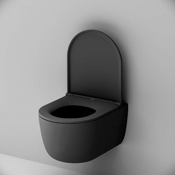 Унитаз подвесной Damixa Sirius DX86C1700MBSC безободковый с сиденьем микролифт, черный-2