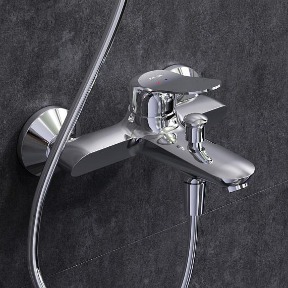 Душевая система AM.PM Sunny F40885C14 стойка с тропическим душем, смесителем, изливом, хром-3