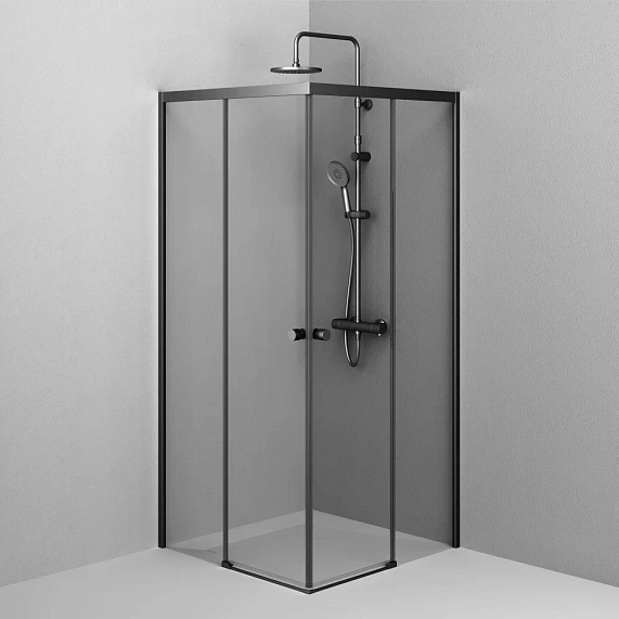 Душевое ограждение без поддона 90x90 AM.PM X-Joy W94G-403-9090-BT1K профиль черный матовый-3