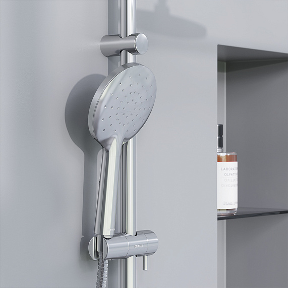 Душевая система Damixa Jupiter 977770000 стойка с тропическим душем, гигиеническим душем, смесителем, изливом, хром-2