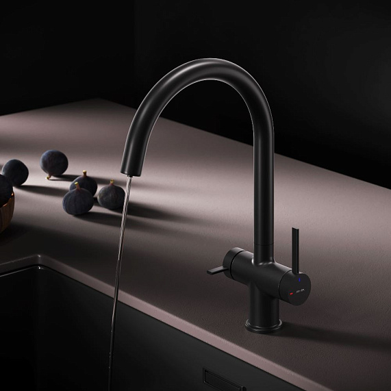 Смеситель для кухни AM.PM Func F8F07722 высокий с C-изливом с каналом для питьевой воды, черный-3