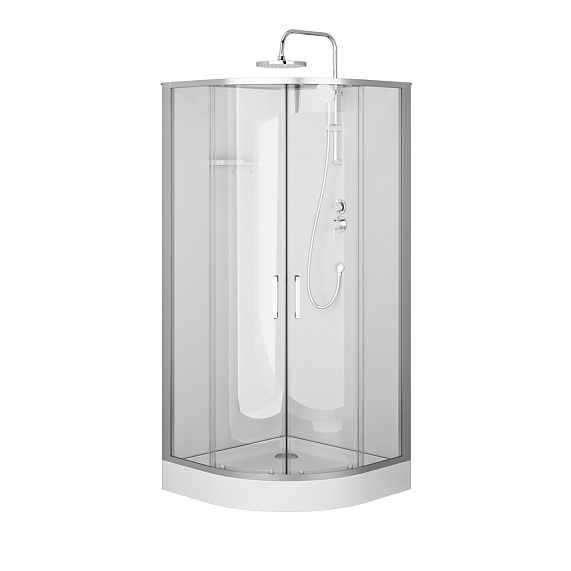 Душевая кабина 90x90 AM.PM Above W9XC-401-9090MT профиль серебристый, низкий поддон-11
