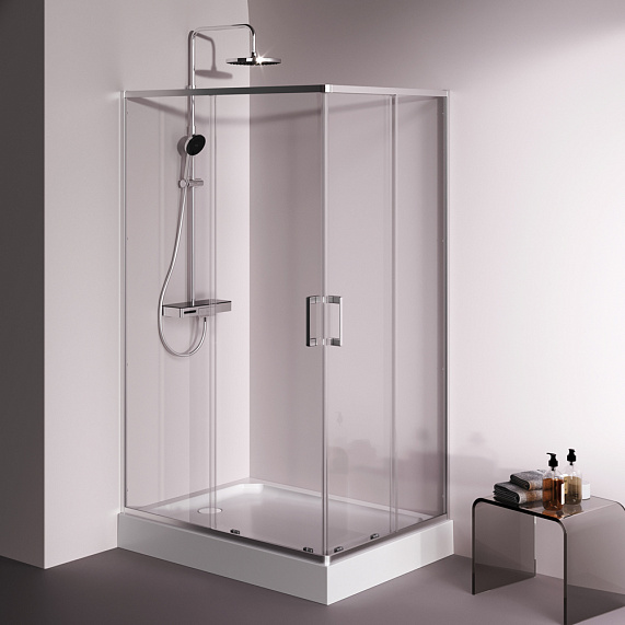 Душевое ограждение без поддона 120x90 AM.PM Above W9XG-403-12090-MT профиль серебристый-3