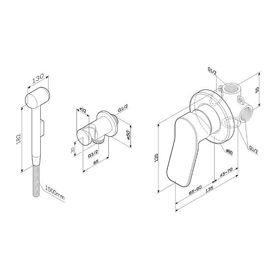 Секция гигиены AM.PM Spirit 2.0 CK70HA-8