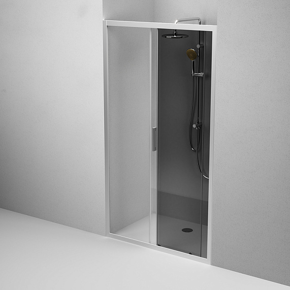 Душевая перегородка с дверью 150x195 AM.PM Gem W90G-110-1-195MG тонированное стекло, профиль серебристый-4
