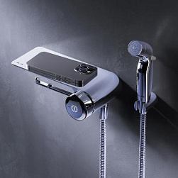 Гигиенический душ со смесителем AM.PM X-Joy F0H85A800 хром встраиваемый, полка, шланг 1200, держатель туалетной бумаги