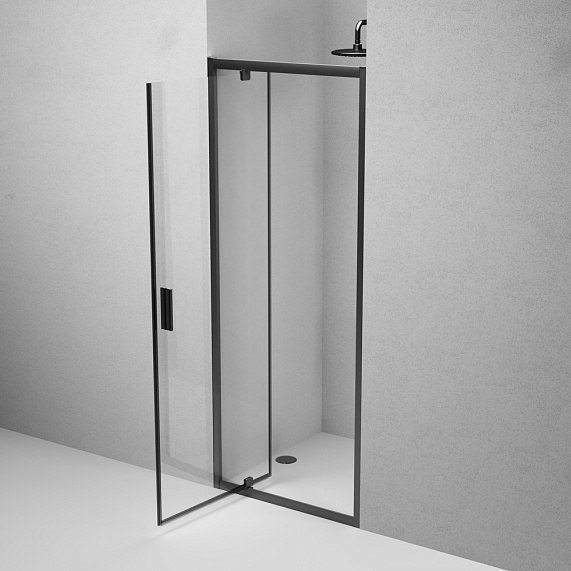 Душевая перегородка с дверью 80x195 AM.PM Gem W90G-80-1P-BT прозрачное стекло, профиль черный матовый-4