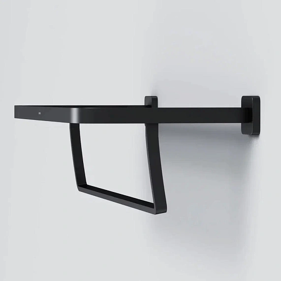 Полка для полотенец AM.PM Func A8F37722 с вешалкой, черная-2