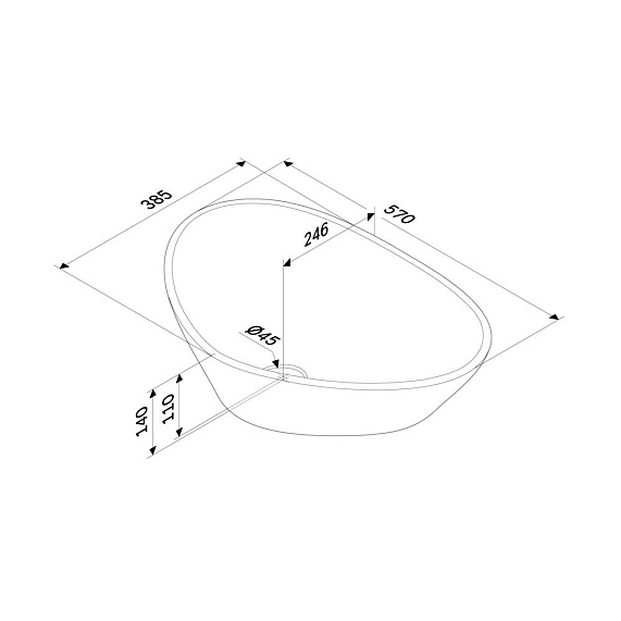 Раковина накладная 60 AM.PM Func M8FWCC50600WG ассиметричная белая-3