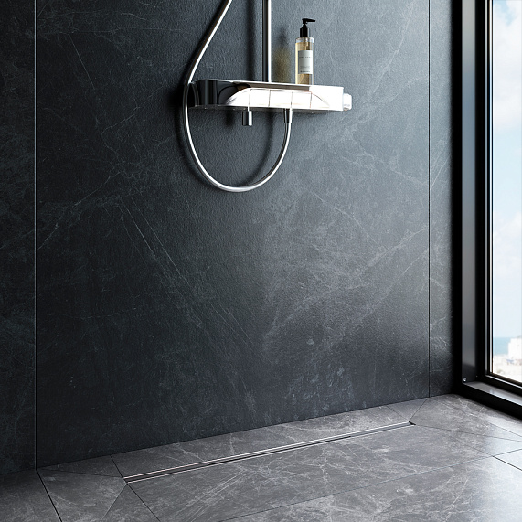 Душевой трап (лоток) 80 AM.PM MasterFlow Slim W01SC-S11-080-05SB комбинированный затвор со стальной матовой решеткой-2