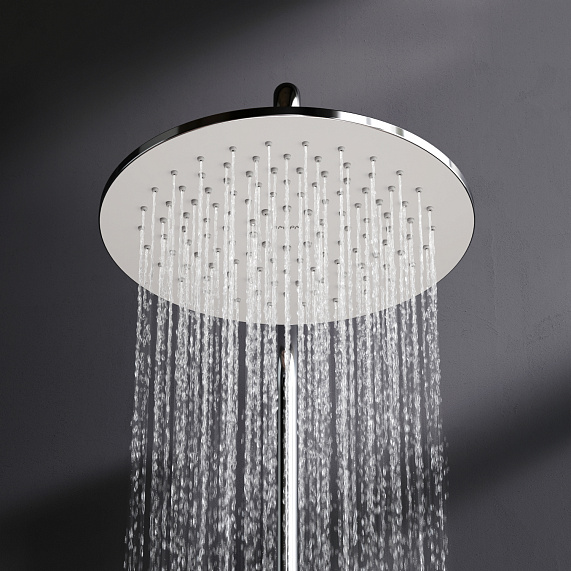 Душевая система AM.PM Inspire 2.0 F0750A500 стойка с тропическим душем, термостатом, смесителем, изливом, хром-4