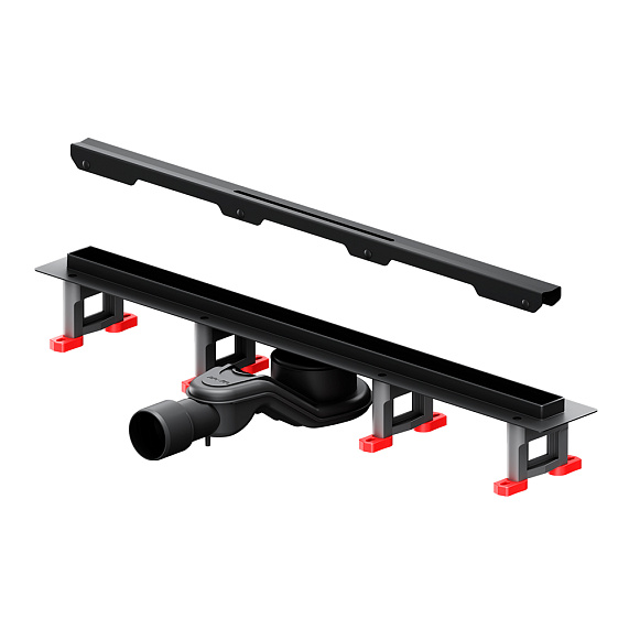 Душевой трап (лоток) 60 AM.PM MasterFlow Slim W01SC-S11-060-05BM комбинированный затвор с черной матовой решеткой-10