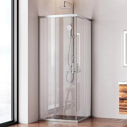 Душевое ограждение без поддона 80x80 AM.PM Gem W90G-403-8080-MT профиль серебристый