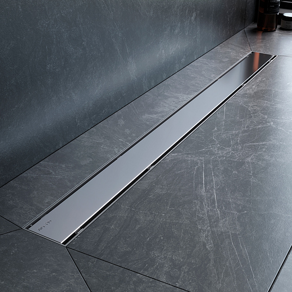 Душевой трап (лоток) 90 AM.PM PrimeFlow W02SC-U11-090-04SB комбинированный затвор со стальной матовой решеткой под плитку-9