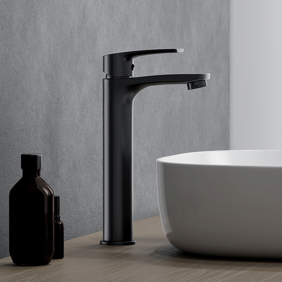 Смеситель для раковины (умывальника) Damixa Eclipse 2.0 480250300 высокий черный-1