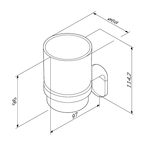Стакан для зубных щеток настенный AM.PM X-Joy A8434322 стеклянный, черный-6