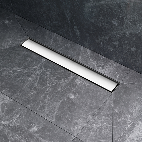 Душевой трап (лоток) 50 AM.PM MasterFlow W01SC-U11-050-04SB комбинированный затвор со стальной матовой решеткой под плитку-11