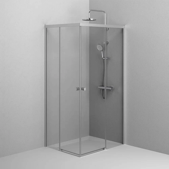 Душевое ограждение без поддона 100x80 AM.PM X-Joy W94G-403-10080-MT профиль серебристый-3
