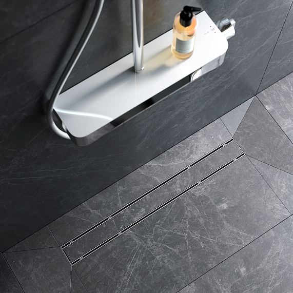 Душевой трап (лоток) 70 AM.PM PrimeFlow W02SC-U11-070-04SB комбинированный затвор со стальной матовой решеткой под плитку-2