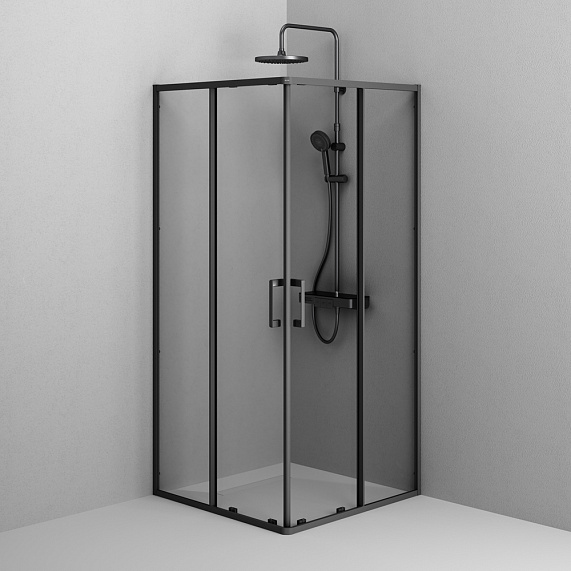 Душевое ограждение без поддона 90x90 AM.PM Above W9XG-403-9090-BT профиль черный-12