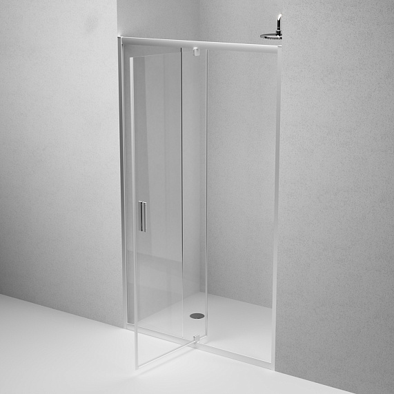 Душевая перегородка с дверью 120x195 AM.PM Gem W90G-120-1P-MT прозрачное стекло, профиль серебристый-3