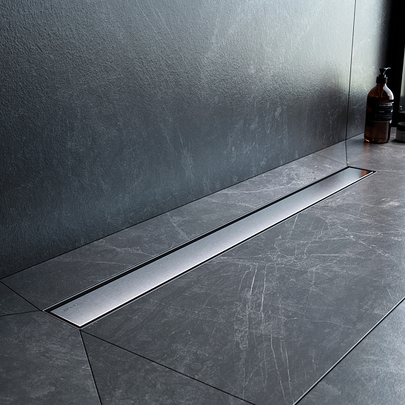 Душевой трап (лоток) 80 AM.PM MasterFlow W01SC-U11-080-04SB комбинированный затвор со стальной матовой решеткой под плитку-7