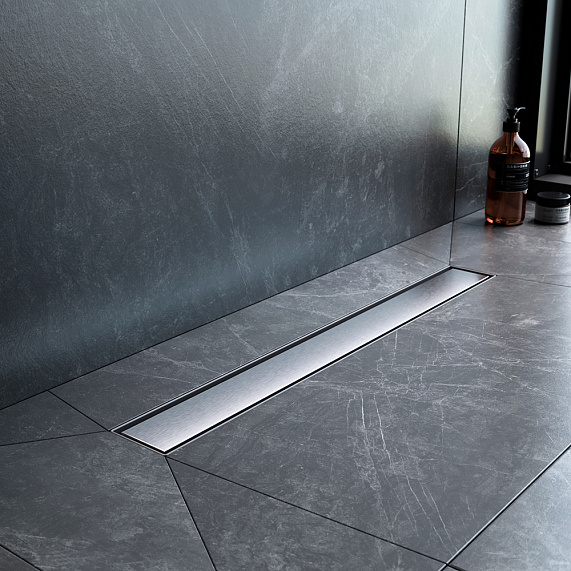 Душевой трап (лоток) 60 AM.PM MasterFlow W01SC-U11-060-04SB комбинированный затвор со стальной матовой решеткой под плитку-7