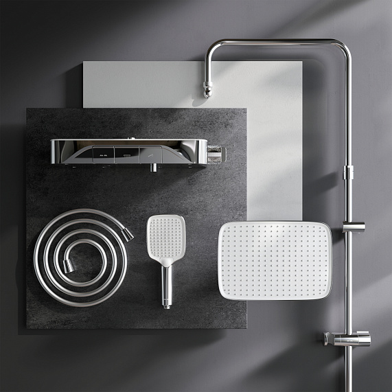 Душевая система AM.PM Func F078F200 стойка с тропическим душем, термостатом, смесителем, хром-11