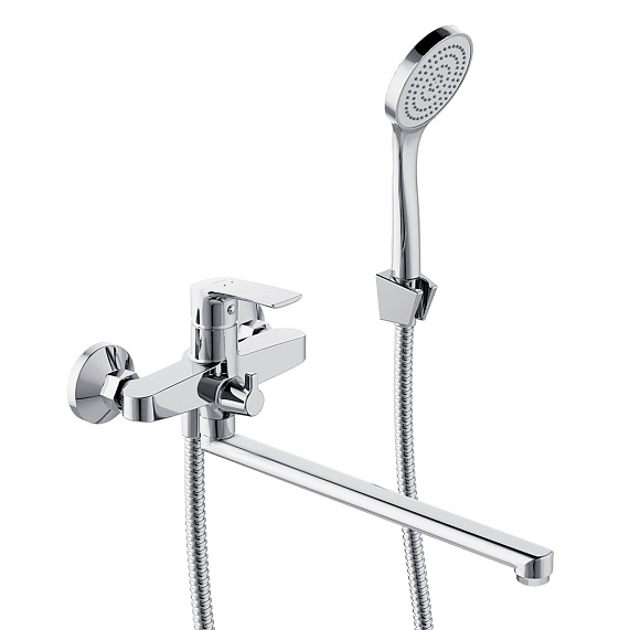 Смеситель для ванны и душа Damixa Eclipse 2.0 489500000 длинный излив, душевая лейка, шланг 1500, хром-2