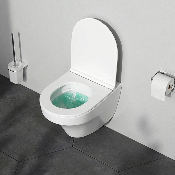 Унитаз подвесной безободковый с инсталляцией AM.PM Inspire IS450A38.501700 сиденьем микролифт, черной сенс. клавишей-3