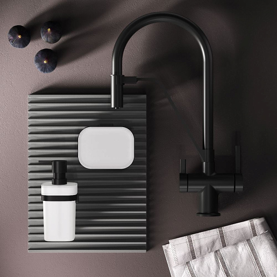 Смеситель для кухни AM.PM Func F8F07822 высокий, черный с каналом для питьевой воды и гибким черным изливом-5