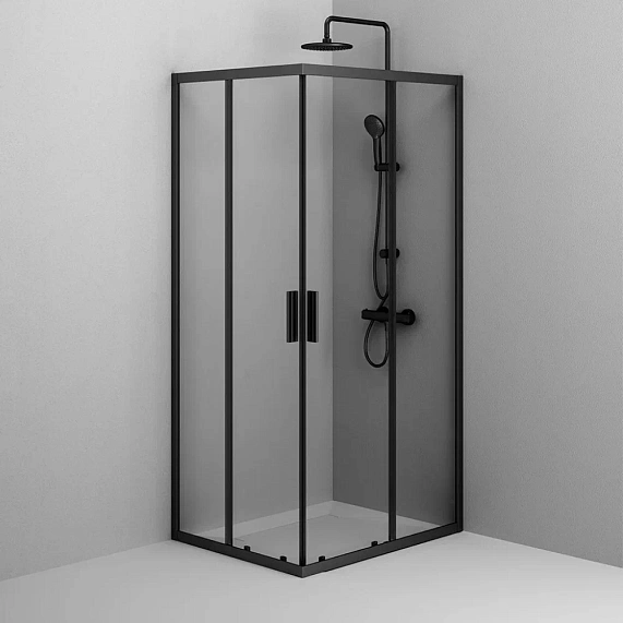 Душевое ограждение без поддона 100x80 AM.PM Gem S W93G-404-100280-BT профиль черный матовый-3