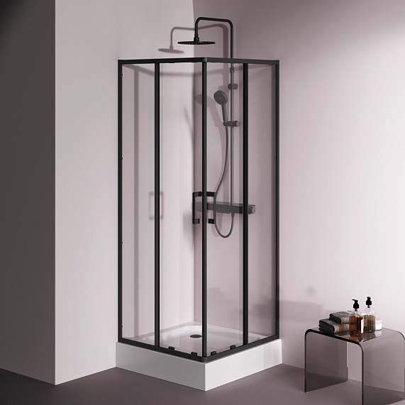 Душевое ограждение без поддона 80x80 AM.PM Above W9XG-403-8080-BT профиль черный-3