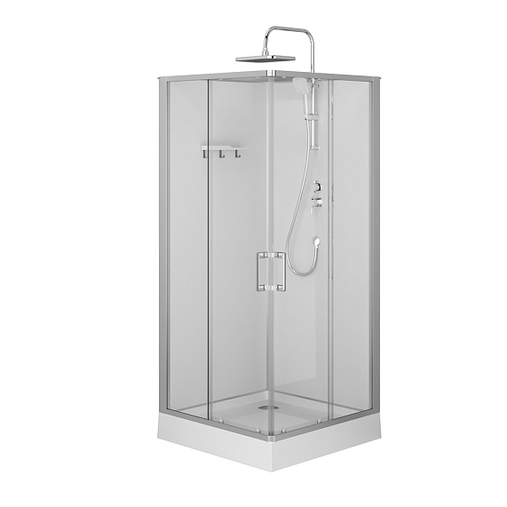 Душевая кабина 90x90 AM.PM Above W9XC-403-9090MT профиль серебристый, низкий поддон-12