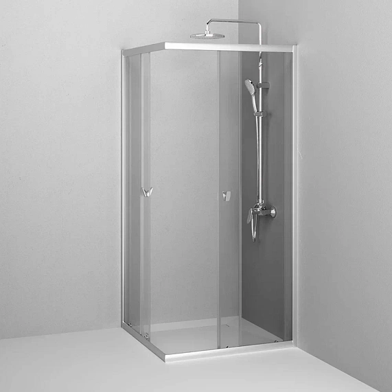 Душевое ограждение без поддона 90x90 AM.PM Sunny W87G-403-9090-MT профиль серебристый-3