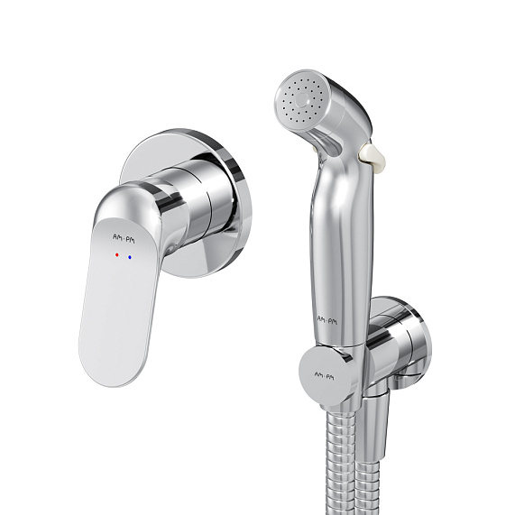 Гигиенический душ со смесителем AM.PM Sunny F40H85C00 хром встраиваемый, шланг 1200, держатель-6