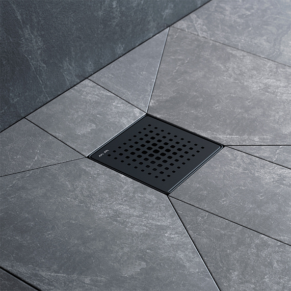 Душевой трап 10x10 AM.PM PrimeFlow W02BD-P11-010-01BM гидрозатвор с черной матовой решеткой-6
