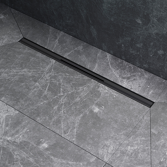 Душевой трап (лоток) 60 AM.PM MasterFlow Slim W01SC-S11-060-05BM комбинированный затвор с черной матовой решеткой-5