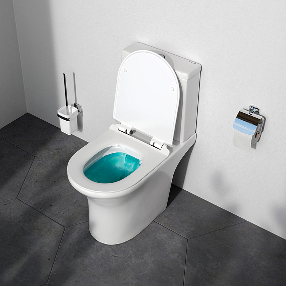 Унитаз-компакт напольный AM.PM Stern C7L8600SC безободковый с сиденьем микролифт, белый-2