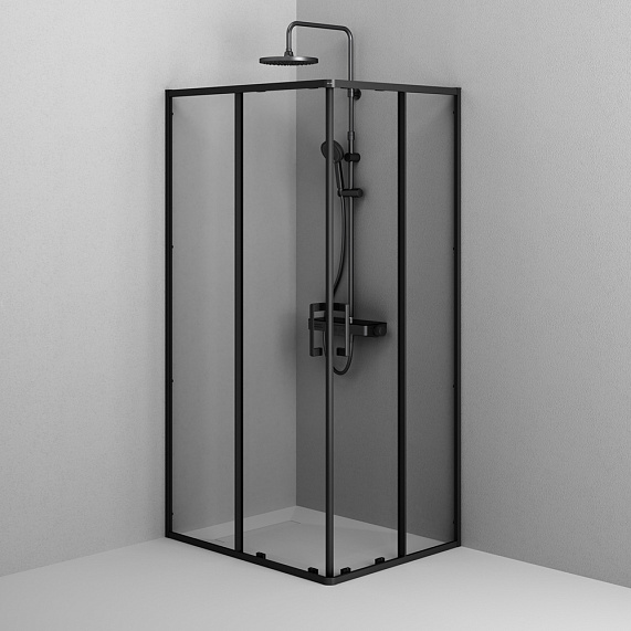 Душевое ограждение без поддона 100x80 AM.PM Above W9XG-403-10080-BT профиль черный-12