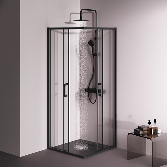 Душевое ограждение без поддона 80x80 AM.PM Above W9XG-403-8080-BT профиль черный-1