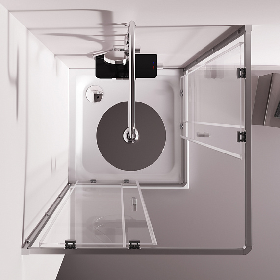 Душевое ограждение без поддона 90x90 AM.PM Above W9XG-403-9090-MT профиль серебристый-5