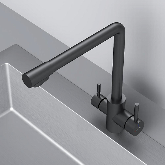 Смеситель для кухни AM.PM X-Joy S F85B05722 высокий, с каналом питьевой воды, черный-8