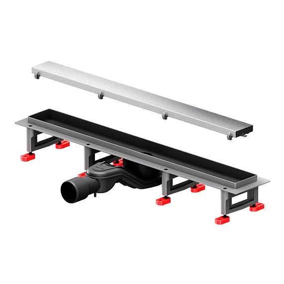 Душевой трап (лоток) 60 AM.PM MasterFlow W01SC-U11-060-04SB комбинированный затвор со стальной матовой решеткой под плитку-22