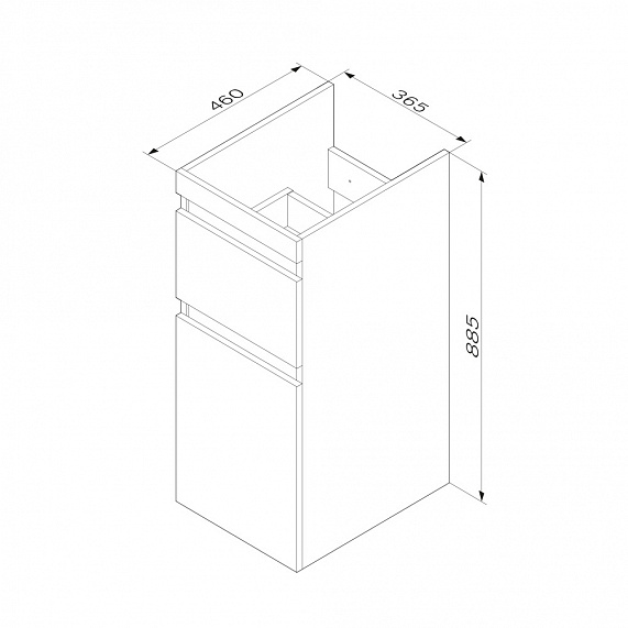 Тумба с раковиной 100 AM.PM X-Joy M85AFSX0402WG для стиральной машины левая белый глянец-7